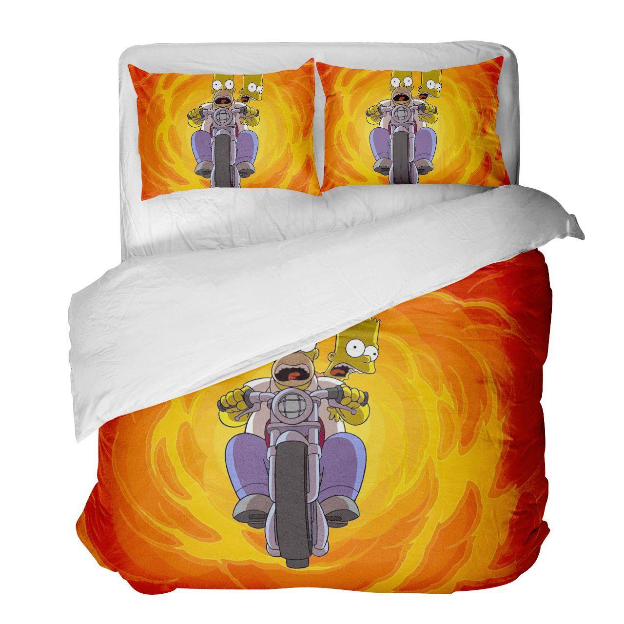 

Постільна білизна з трьох предметів із серії Сімпсони з 3D цифровим друком quilt cover 135*200*1 pillowcase 80*80*2