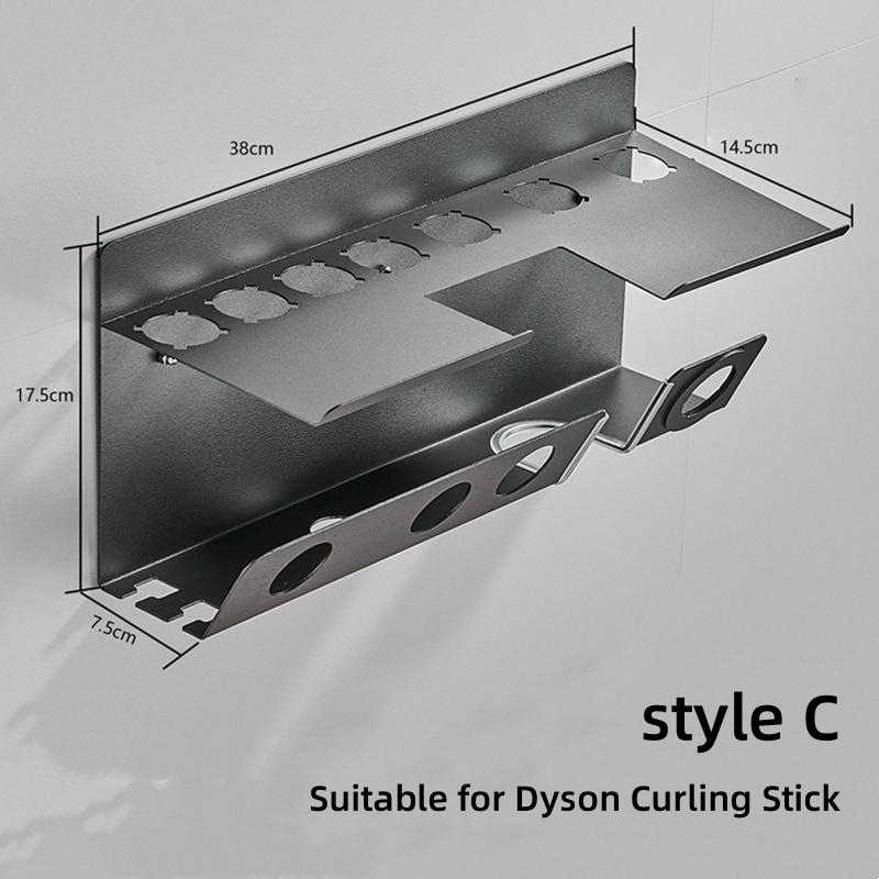 Haartrockner-Lockenstabhalter für Dyson Wand-Perforationsfreies Lagerregal Badezimmer-Organizer für Trockner Dyson Wand-Lagerregal