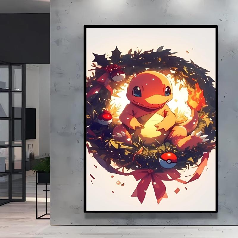Canvas Wall Art Pokemon Pikachu Poster Prints Cute Cartoon Character Picture Classic Living Room Home Decoration Christmas Gift