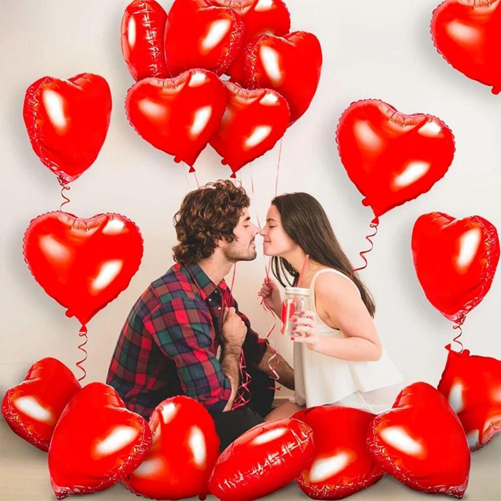 12Pcs Love Decoration Heart Foil Balloons 18 inch Valentine's Day Balloon  Valentines Day