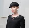 FS Elegante Mode Fascinator Baskenmütze Wolle Hüte Für Frauen Hochzeit Kirche Tee Party Pillbox Cap Damen 2023 Fedoras Chapeau Femme