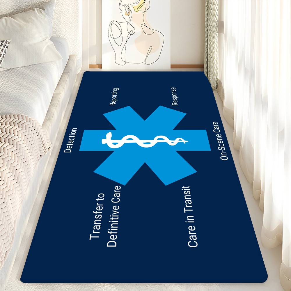 Ems Star Of Life Anime Bathroom Mat Anti-slip Absorb Water Long Strip Cushion Bedroon Mat Welcome Doormat