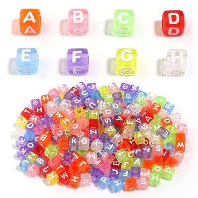 100pcs Square Acrylic Letter Beads Mixed Alphabet Loose Spacer Beads For Jewelry Making DIY Charms Necklace Bracelet Accessories