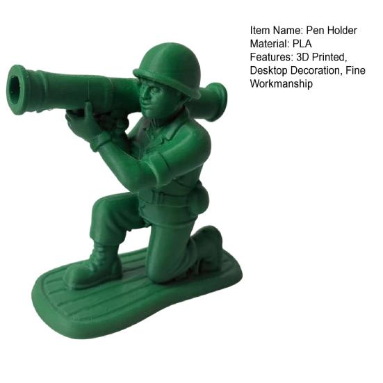 3D Printed Man Pen Holder Kneeling Soldier Grim Reaper Ninja Knight Warrior Statue of Liberty Pencil Stand Home Office Decoration Ornament