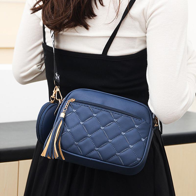 Women's Fashion Bags Embroidery PU Leather Women Square Handbags Brand Designer Zipper Female Cross Body Bags