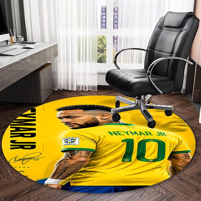 1pc Neymar8 Carpet, Round Rug, Comfortable, Suitable for Entryways, Living Rooms, Office, And Bedrooms, Christmas Decoration