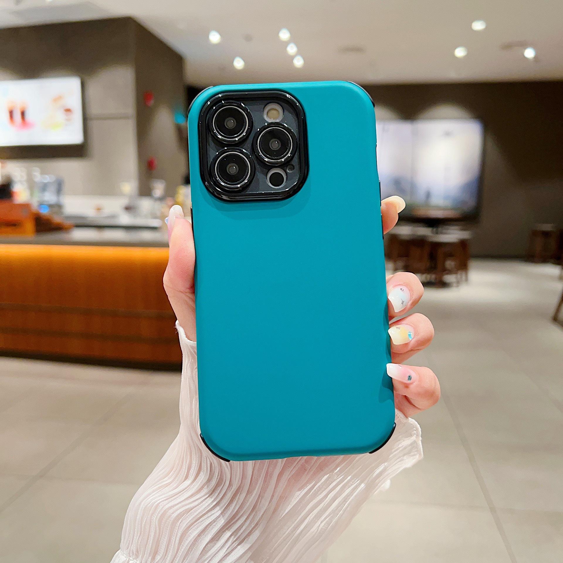 

Подходит для чехла для мобильного телефона Apple 16 Promax «Два в одном» IPhone 16 С эффектом кожи Четыре угла с защитой от падения Однотонный 15 Защитный чехол Apple 16Plus