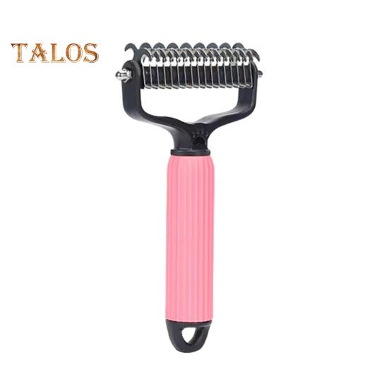 Evcil Hayvan Detangling Tarak Elde Tutulan Alt Tüy Tırmığı Köpekler Kediler İçin Çift Taraflı Paslanmaz Çelik Diş Dökülme Önleyici Bakım Fırçası İnceltme Dökülme İçin