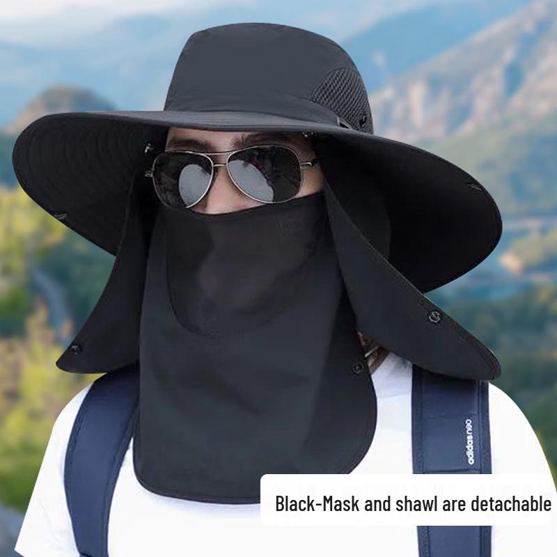 

XIN SHENG XIANG Мужская уличная водонепроницаемая съемная шляпа от солнца с полной защитой лица