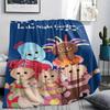1PC In The Night Garden Print Flannel Blanket, High Quality Comfortable for All Seasons, Home Decor, Warmth and Comfort, Perfect for Christmas Gifts