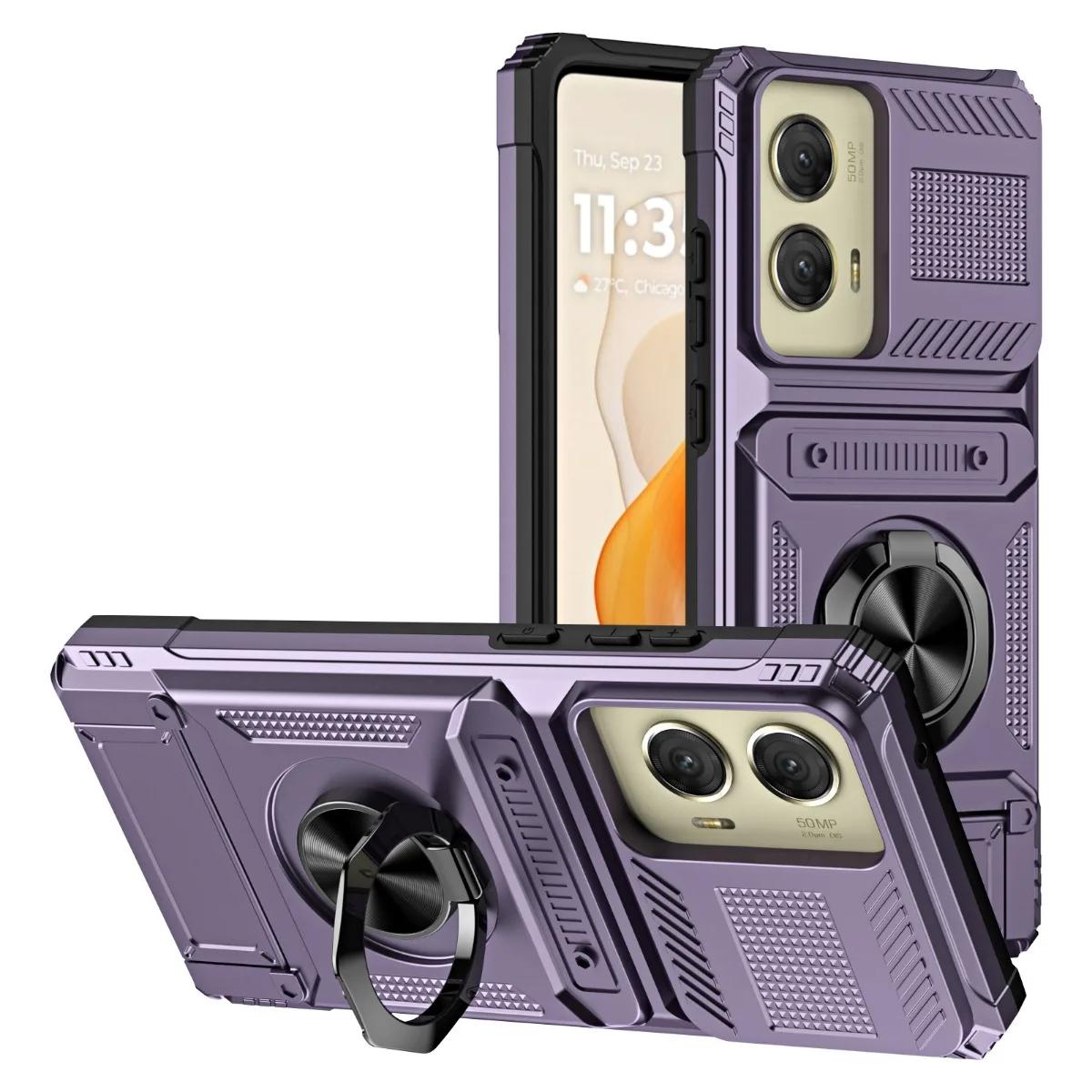 

Ударопрочный чехол Armor для Motorola Moto G Edge 50 Pro G Play 5G 4G 2024 G Power Stylus 5G 2024 2023 чехол-кольцо автомобильный держатель чехол Moto G 5G 2023 фиолетовый