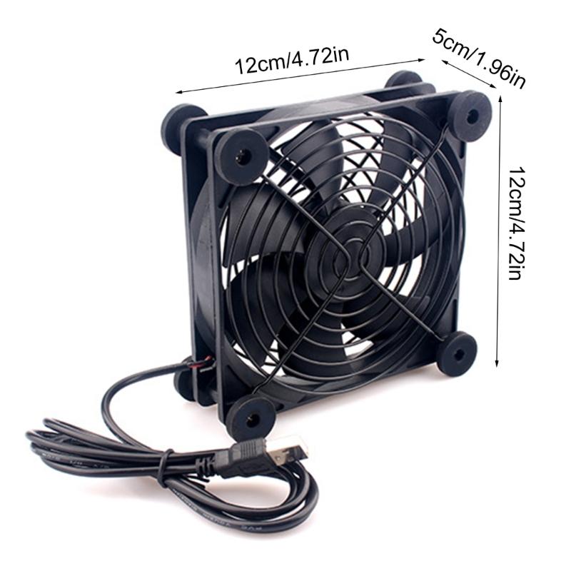 120mm USB Router Fan 12050 2000RPM Computer Router Cooling Fan for Receiver DVR Computer Cabinet