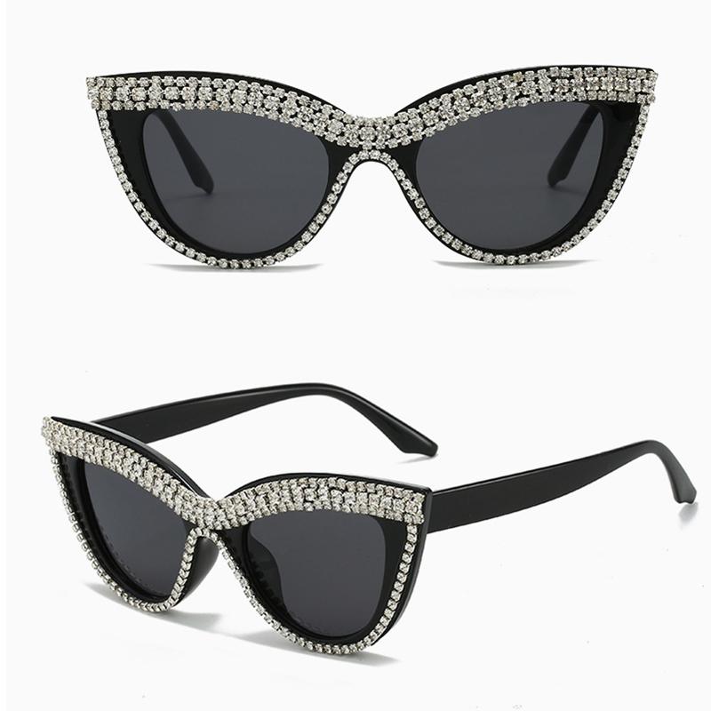 Non-polarized Handmade Diamond Sunglasses Women Cat Eye Ultralight Fashion Trend Sun Glasses