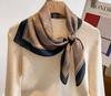New silk scarf women's fashion versatile sense 70 square scarf neck protection scarf spring and autumn retro scarf tied bag