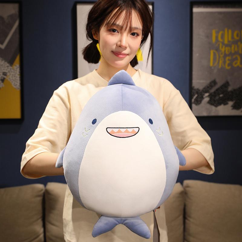 50Cm Squishy Cartoon Animal Plush Hands Warmer Pillow Stuffed Duck Cat Shark Cushion With Holes Back Support Plushie Present