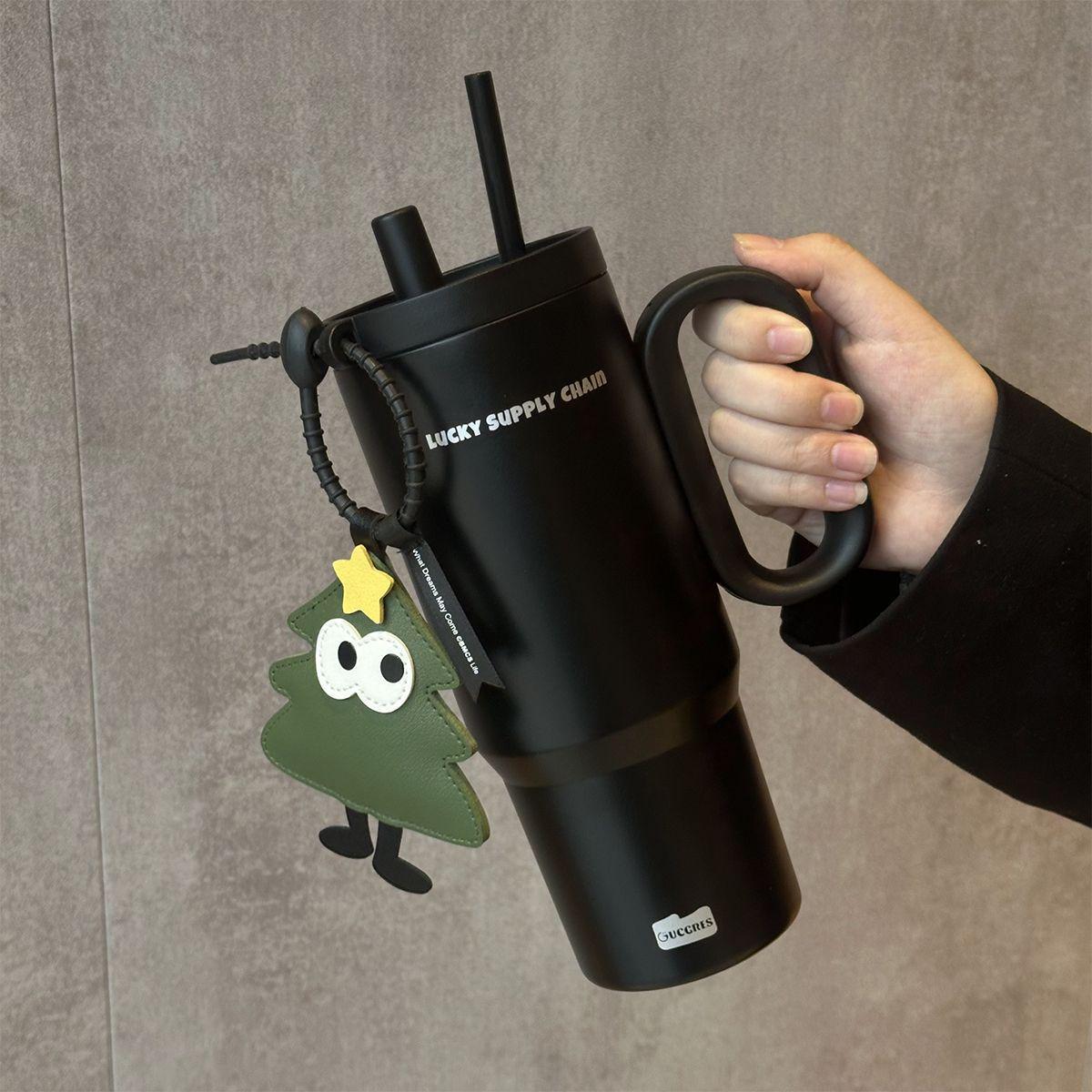 Cute 316 Stainless Steel Insulated Travel Cup with Straw - Large Capacity Ice Buster Water Bottle. 316 Stainless Steel Insulated