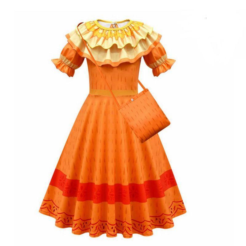Encanto Mirabel Girls Princess Dress For Costume Parties And Cosplay Floral Detail