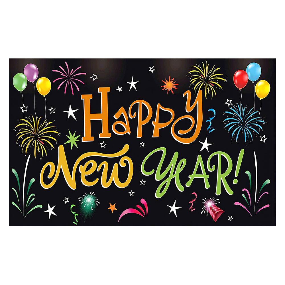 

2025 Новый год Фон Баннер Украшение для вечеринки 180X110 см С Новым годом Фон Фотобудка Красочные фейерверки Товары