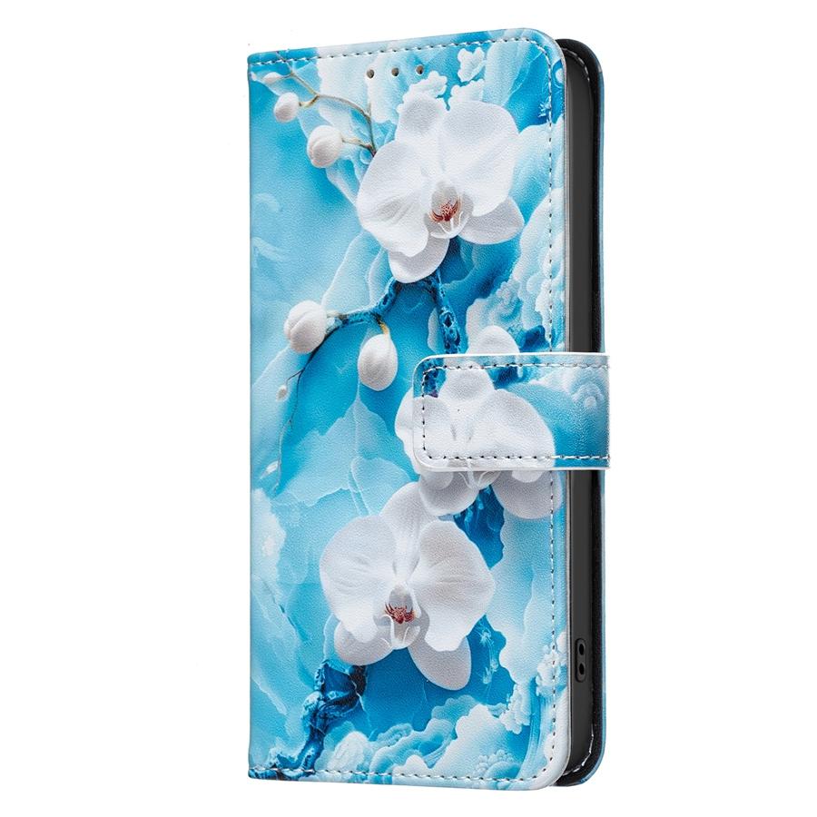 Luxury Floral & Butterfly Printed Phone Case for iPhone/Samsung Wallet Case with 3 Card Slots + Cash Pocket Kickstand Vegan Leather Flip Cover