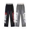 RoughPlay Letter Print Streetwear Sweatpants Men Mid Waist Straight Leg Casual Trousers
