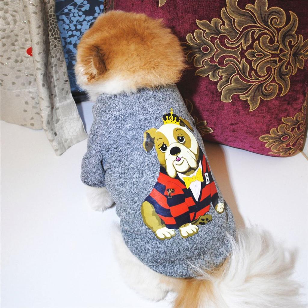 Custom Printing Pet Clothes Winter Warm Thickening Hoodie Cotton Knitted Dog Sweater
