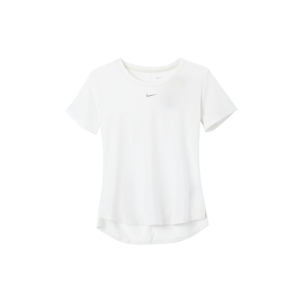 Nike Ležérní prodyšný, rychleschnoucí trénink, sportovní triko s kulatým výstřihem, krátký rukáv, dámské topy, bílá DD0619-100