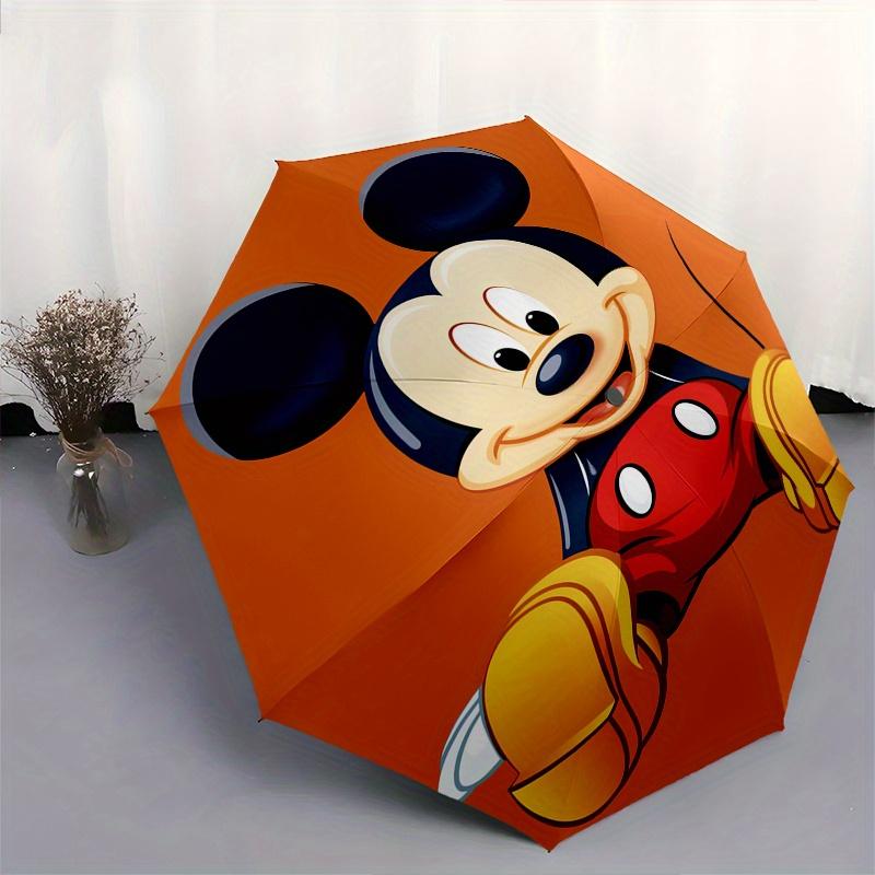 Mickey Mouse,Disney Character Themed Automatic Opening and Closing Folding Umbrella, Reinforced 8 Ribs, Compact Travel Design, Fashionable F