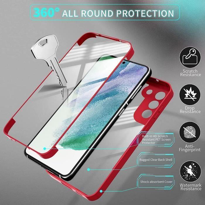Coque - BOOLING - pour Samsung S21 FE - Rouge - Protection 360° - Anti-Rayure - Bordure Renforcée