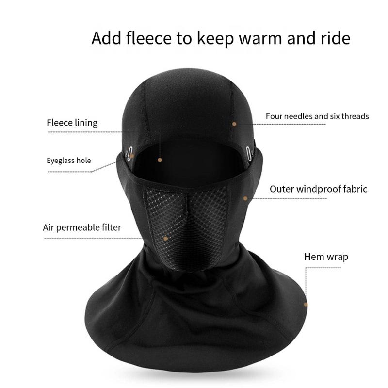 Thermal Windproof Headgear for Motorbike Riders Breathable Full Face & Neck Protections Motorcycling Headwear for Bike