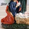 Christian Home Religious Gifts Holy Family Manger Resin Ornament, Hand Painted Tabletop Figurine, Nativity Decor Christmas Scene for Office