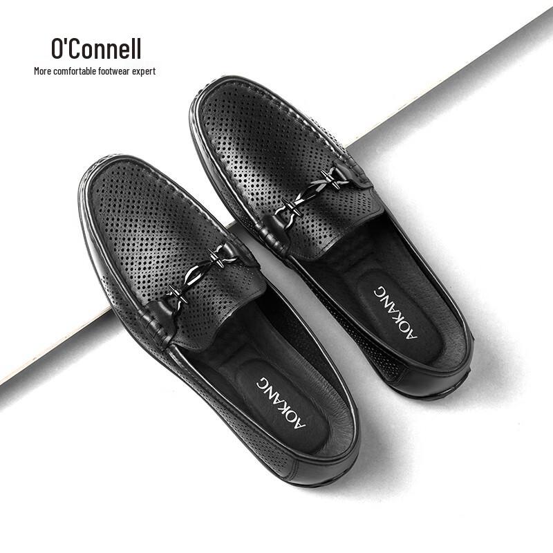 Aokang Men s Perforated Breathable Leather Loafers 43 (265mm)