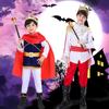 Role Playing King Cosplay Costume Fluffy Kid Crown Cane Party Costume  Masquerade