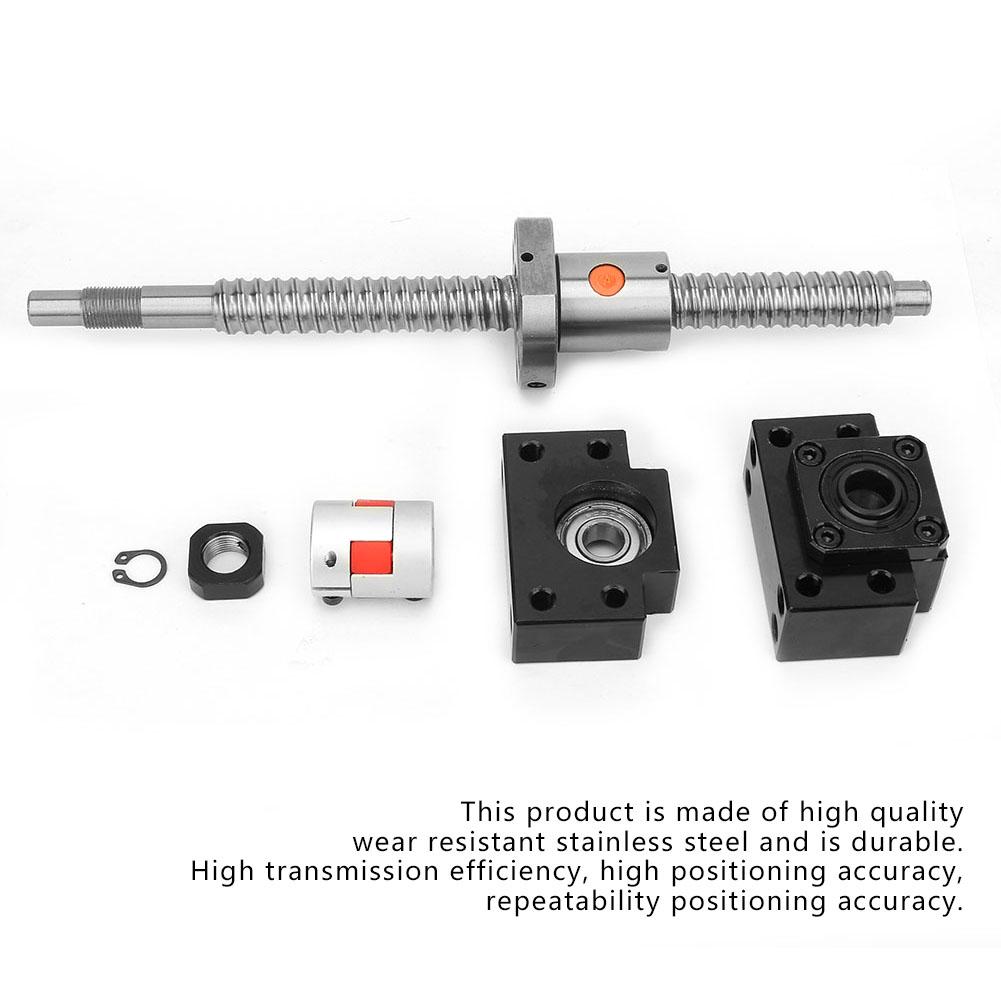 SFU1605 Kuleskrue i rustfritt stål 250 mm & Mutter & BKBF12 Støtte & 6,35*10 mm Kobling
