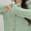 INMAN Women's Soft Round Neck Wool Blend Cardigan