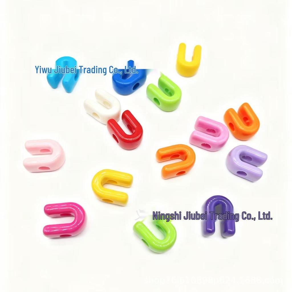 Colorful Acrylic Alphabet 'A' Beads for DIY Keychains & Charms
