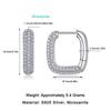 Elegant Geometric Hoop Earrings With Lab-Created Moissanite Stones Sterling Women Daily Wear