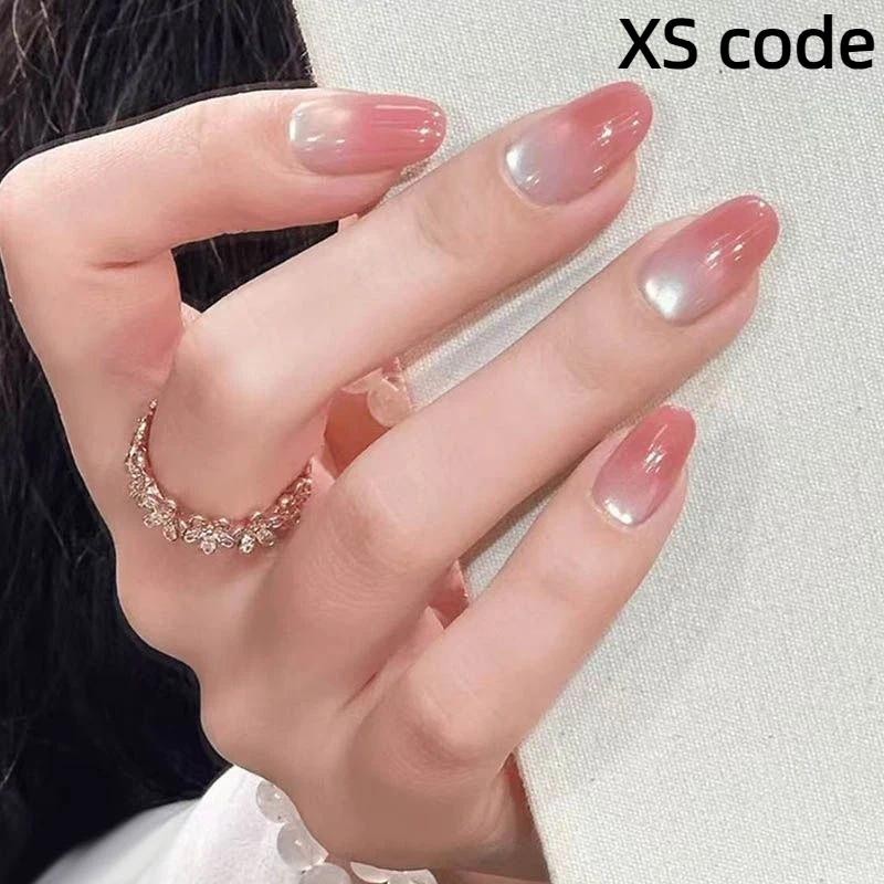 Glue-Free Short False Nails 10/30Pcs Square Oval Design Reusable Fake Nail Tips for Girls DIY Nail Art Decoration