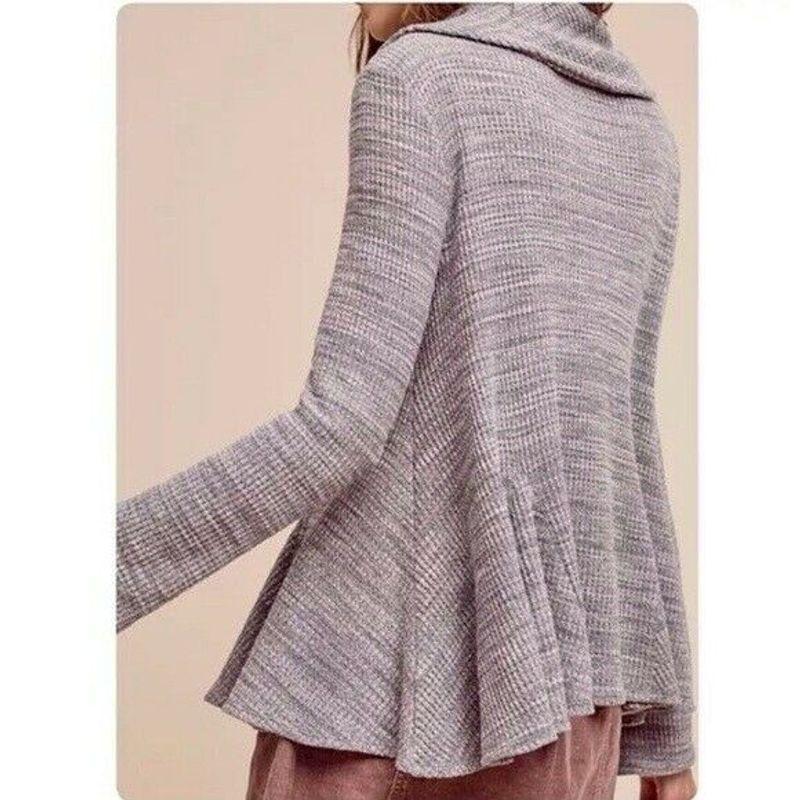 

Оригинальный D Экспорт Классический Рукав-волан, Перекрывающийся Воротник, Вязаные Топы Warm Gray XXS