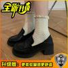 Height-increasing small leather shoes Mary Jane small leather shoes Loafers high heels Japanese shoes Mary Jane jk shoes uniform shoes middle heel