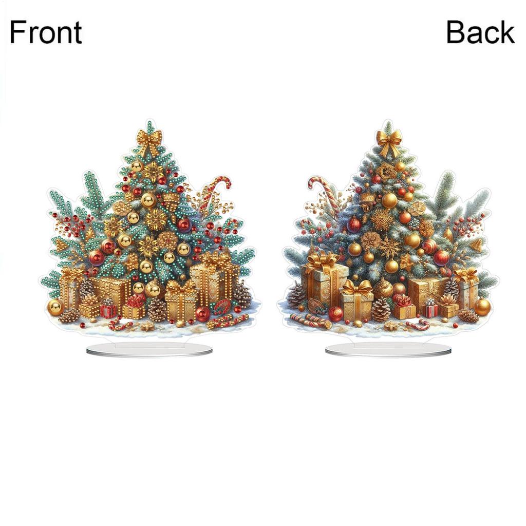 Crystal Painting Kit 2D Acrylic Gem Crafts With Stand Christmas Tabletop Decor For Adult Child Family Farmhouse Workplace