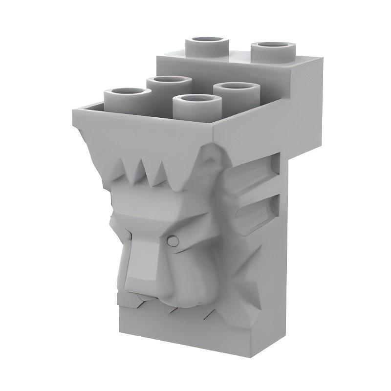 50g MOC 30274 Lion Face 2x3x3 Decorative Brick Compatible Small Particle Building Blocks Standard