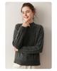 Lekasha Women's Cashmere Half-High Collar Knit Sweater - Autumn/Winter Thickened Short Base Layer