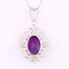 Amethyst & Citrine Pendant 925 Sterling Silver Rhodium Gemstone Jewelry Gift for Her