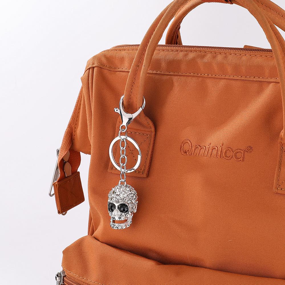 Rhinestone Skull Keychain - Trendy European & American Metal Car Pendant