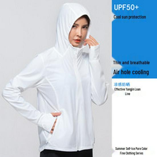 Women's Stylish UV Protection Slim Jacket - Lightweight Summer Cardigan for Yoga with Stand Collar