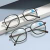 Y2133 Anti-Blue Light Ultra-Light Metal Reading Glasses: Large Frame for Middle-Aged & Elderly, Youthful Look & Eye Protection for Presbyopia.