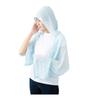 Ribheart Shirring Cool Hooded Cool for Blue 160cm Total UV Cooling Towel, Outings, (Approx. Length), Protection, Material, 94010-62