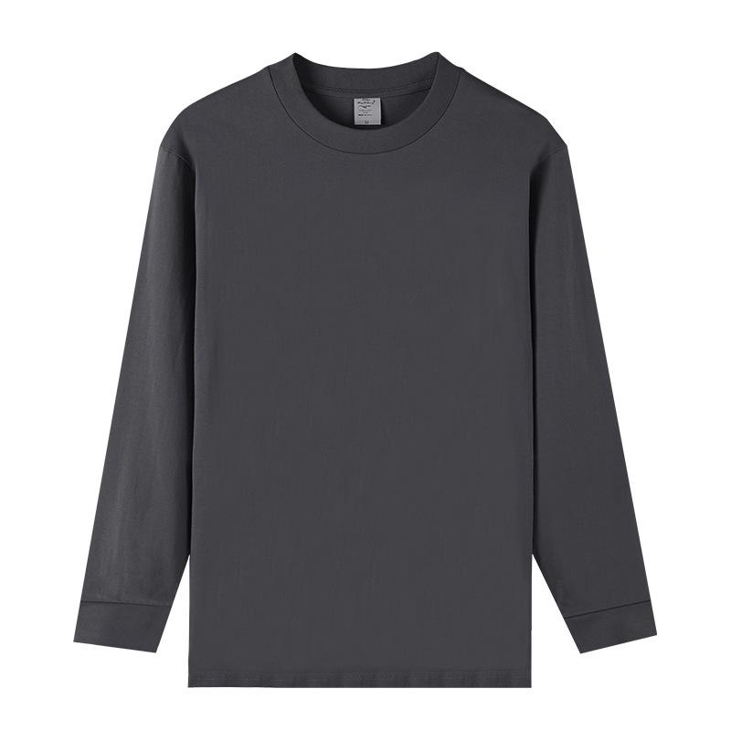 

Осенне-зимняя ретро футболка с длинным рукавом, мужская теплая толстая однотонная футболка из 100% хлопка, мужская футболка M