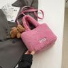 Fashionable Furry Crossbody Bag, Plush Bucket Bag, Hand-held Small Handbag