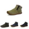 Fashion Men Winter Warm Fur-lined Ankle Snow Boots Shoes Waterproof And Cozy
